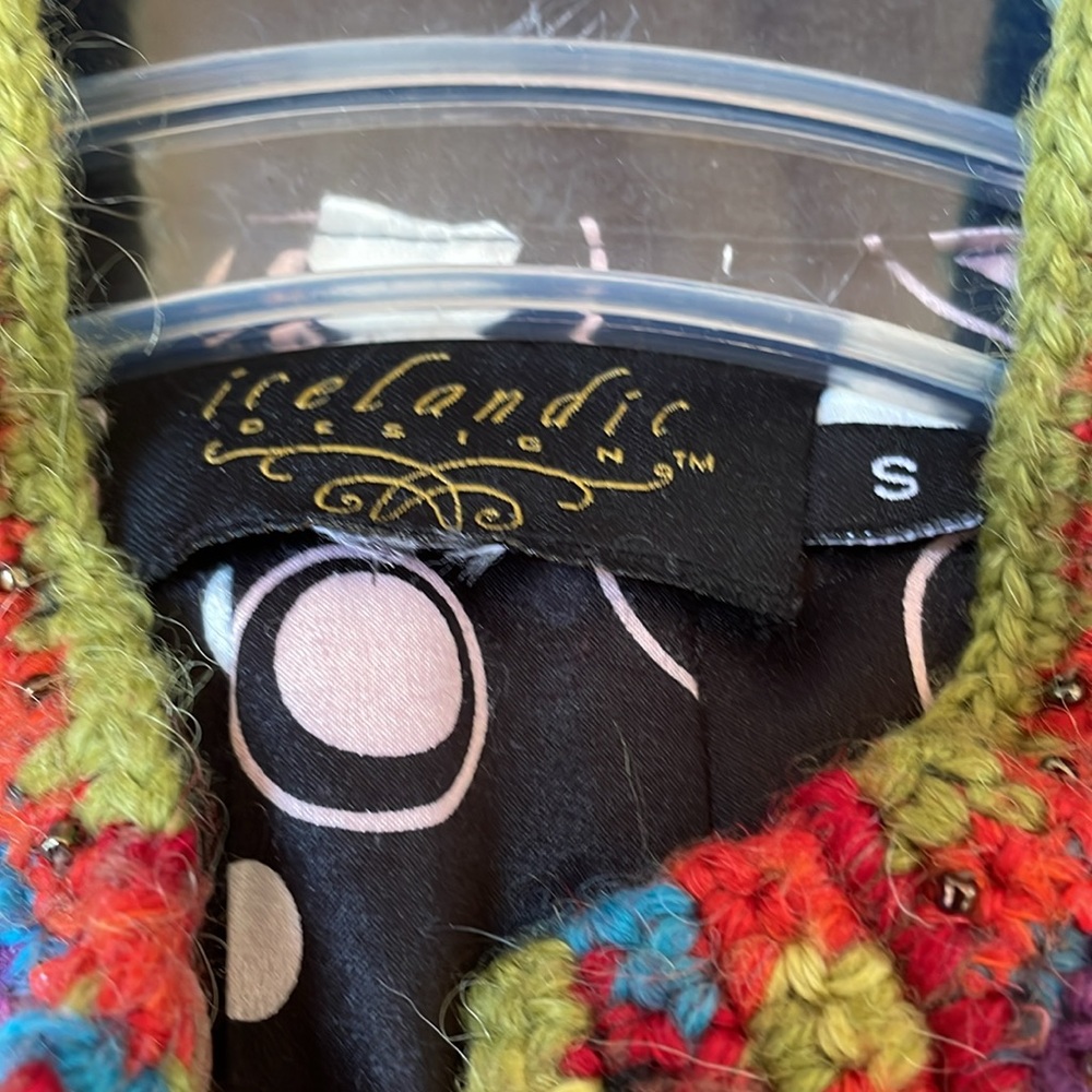 Handcrafted Red Wool Jacket with Multicolor Accents - Picture 6 of 12